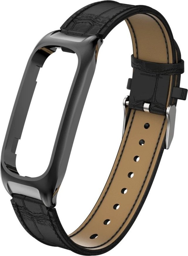 Braders Pasek Eko Skóra* Eco Leather* do Oppo Band czarny