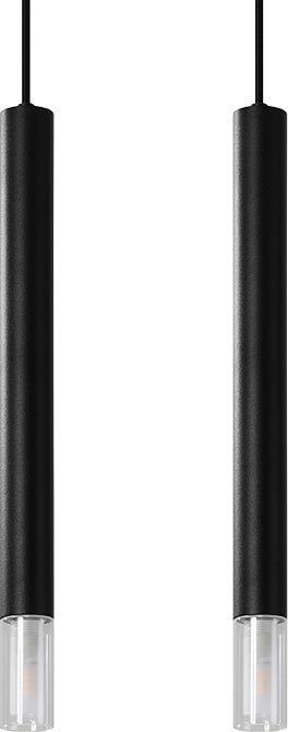 Lampa wisząca Lumes Czarna podwójna lampa wisząca tuba - S160-Tixa