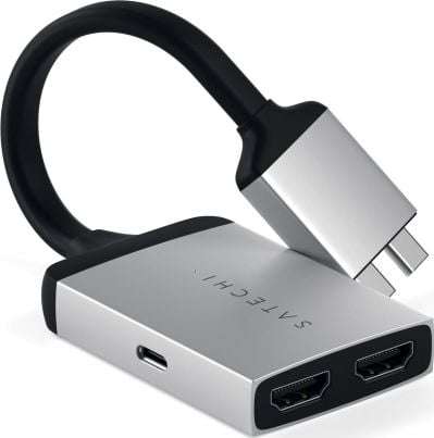 Adapter USB Satechi USB-C Dual - HDMI x2 Srebrny (ST-TCDHAS)