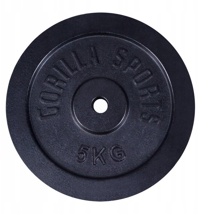 Gorilla Sports Obciążenie żeliwne 5kg, czarny, 30 mm