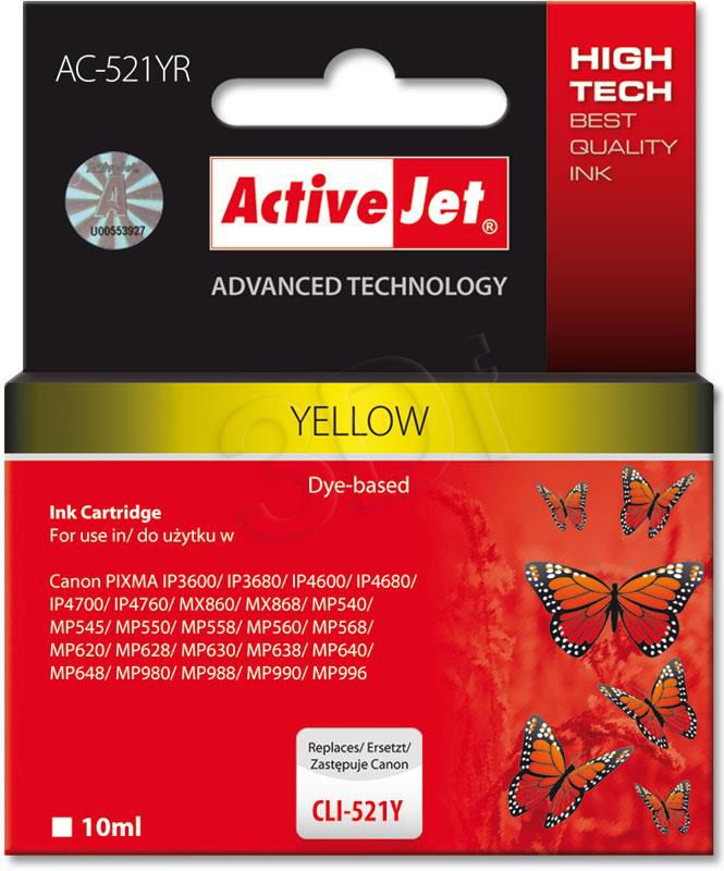 Tusz Activejet tusz AC-521YR / CLI-521Y (yellow)
