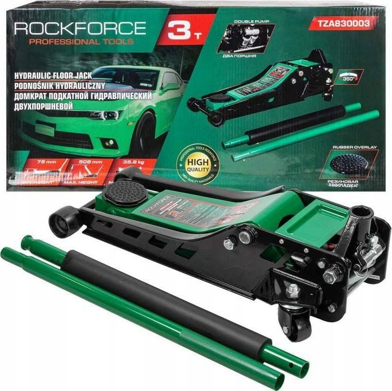 Rockforce Podnośnik hydrauliczny 3t (h min 75mm, h max 508mm)