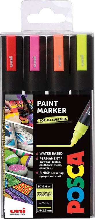 Posca Marker UNI PC-5M zestaw 4 Neon
