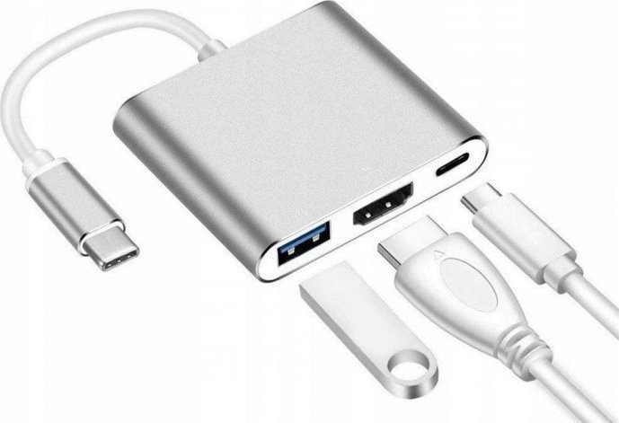 Przełącznik Pawonik ADAPTER USB C HDMI+USB 3.0+PD 4K HUB MacBook 3w1