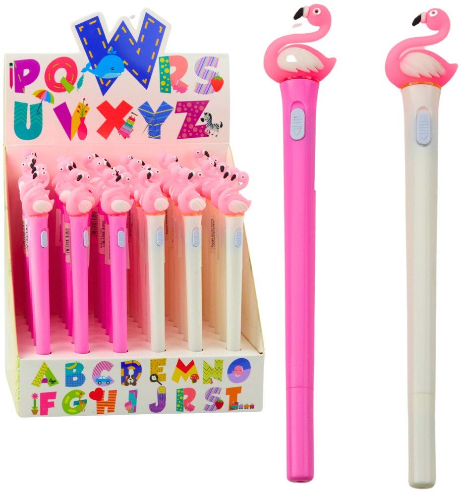 Długopis Świecący Różowy Flaming Niebieski Tusz 0.7mm Mix LEAN