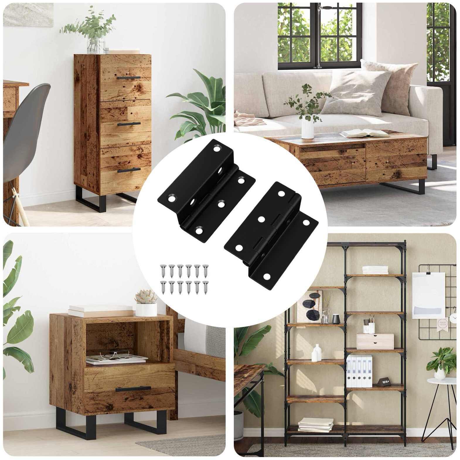 vidaXL Zawias 2 pcs Czarny 38 x 17 x 60 mm Żelazo