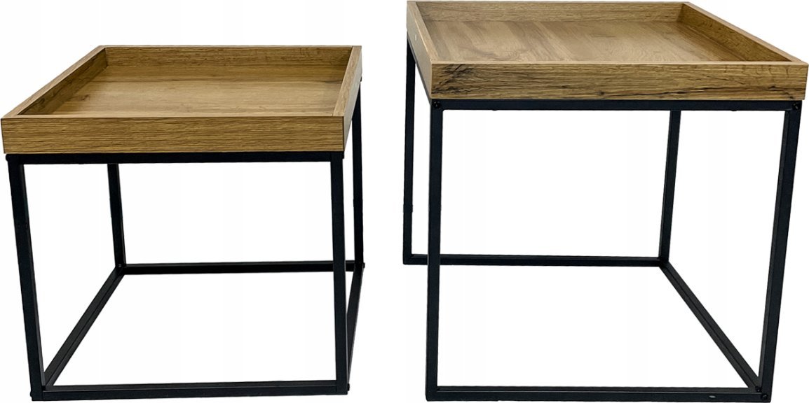 kontrast Stoliki kawowe zestaw stolików loft 50x50 , 42x42 dąb