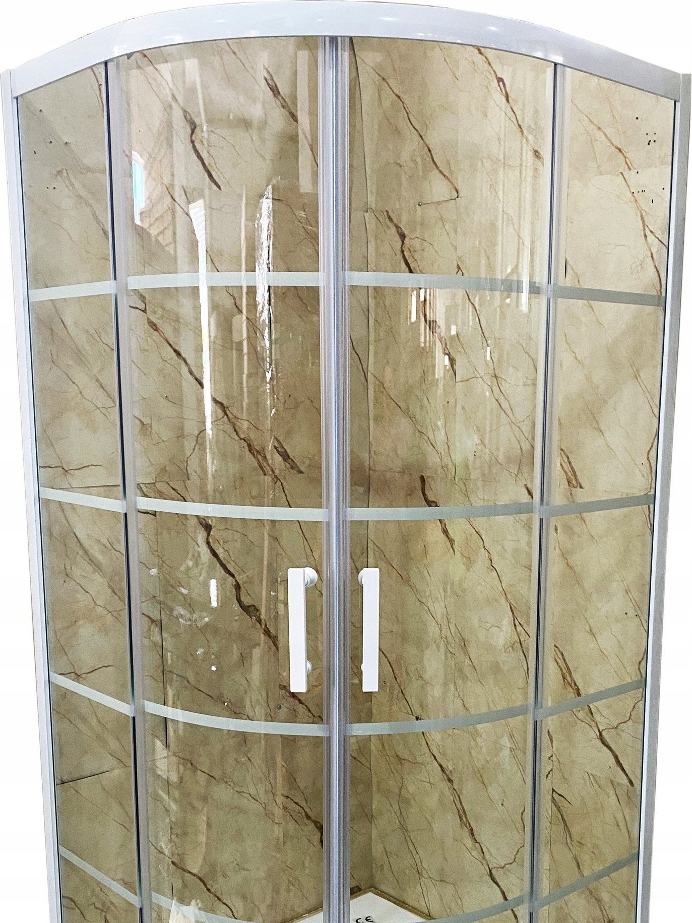 Toule Szklana kabina prysznicowa biała LOFT w duże szprosy 90x90