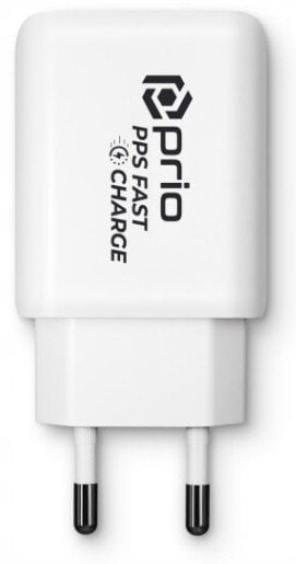 prio Fast Charge Wall Charger 25W PD PPS (USB C)+QC 3.0 (USB A) white PWC-1204 (4251488660675)