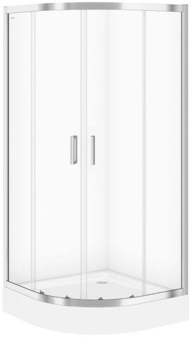 SET B823 KABINA IVA PÓŁOKRĄGŁA 90X90X185 SZK TRANS+BR TAKO 90X16