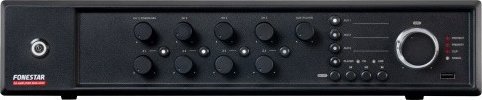 Fonestar Fonestar MAX-240Z - Strefowy wzmacniacz P.A. klasy D z zasilaniem impulsowym, 240 W RMS, 100 V/70V/4 , odtwarzacz USB/FM
