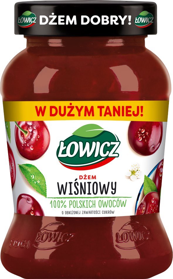 Łowicz Łowicz Dżem wiśniowy o obniżonej zawartości cukrów 450 g