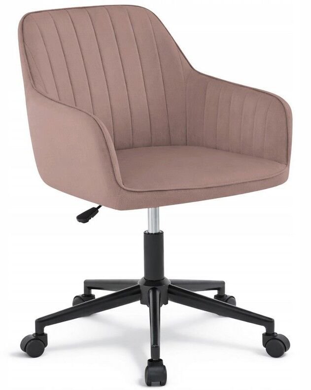 Krzesło biurowe MARIA3 velvet pasy różowe fotel obrotowy do gabinetu