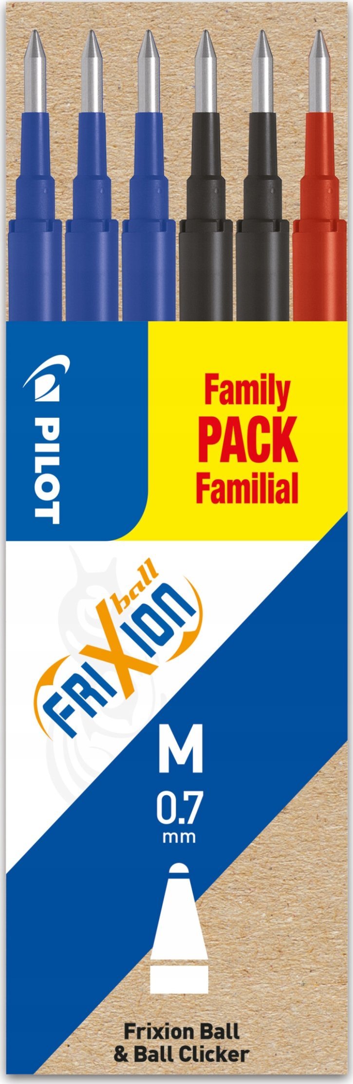 Pilot Pilot FriXion Ball, Black, Blue, Red, 0.7 mm, 0.35 mm