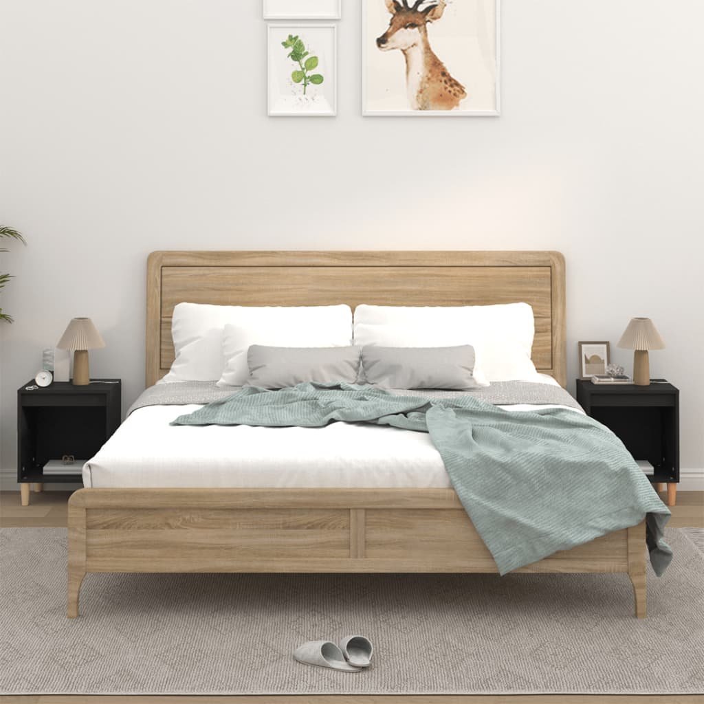 vidaXL vidaXL Szafki nocne, 2 szt., czarne, 40 x 35 x 50 cm
