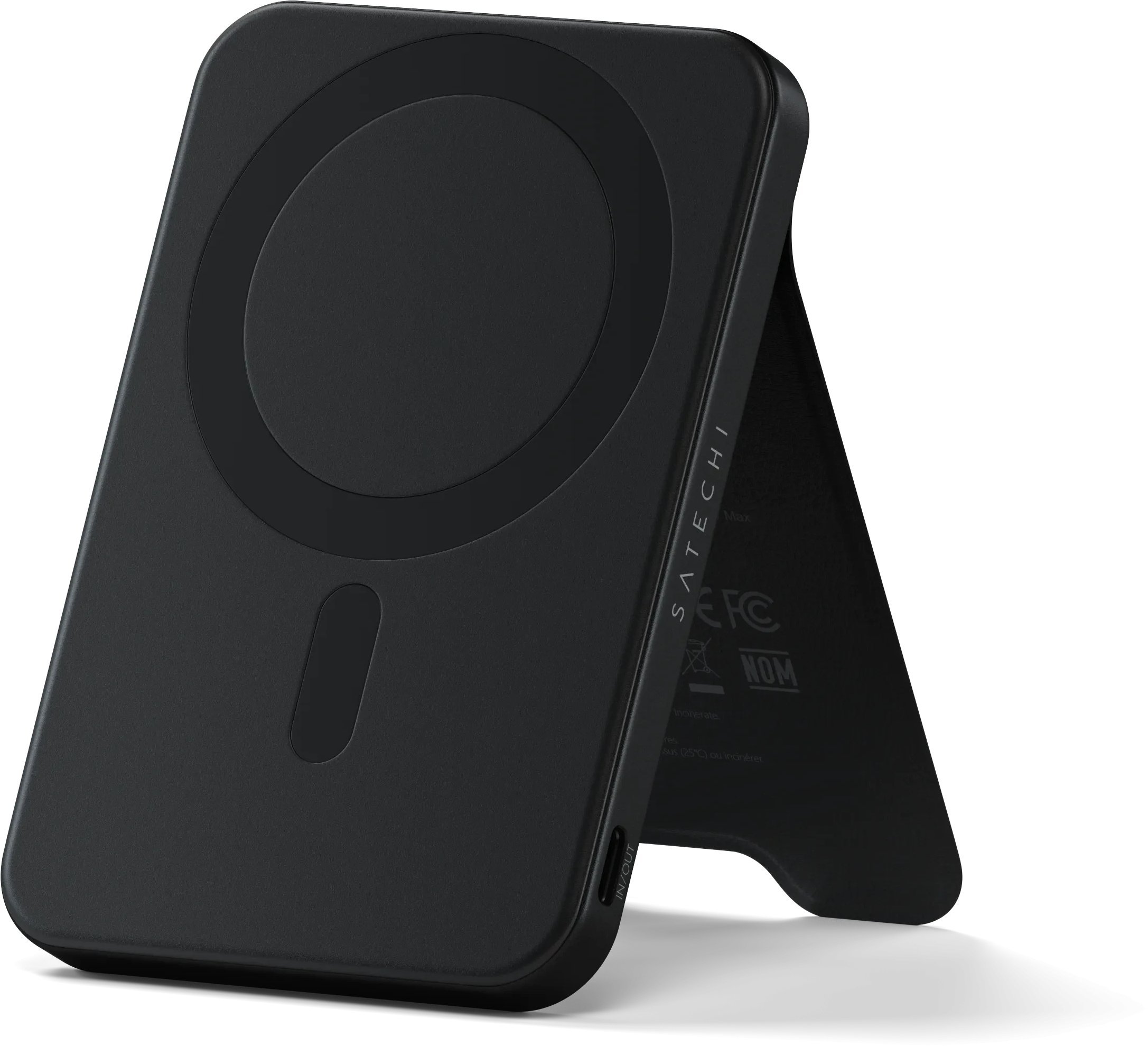 Magnetyczny powerbank z podstawką Satechi OntheGo Powerbank 5000mAh MagSafe Qi2 (black)