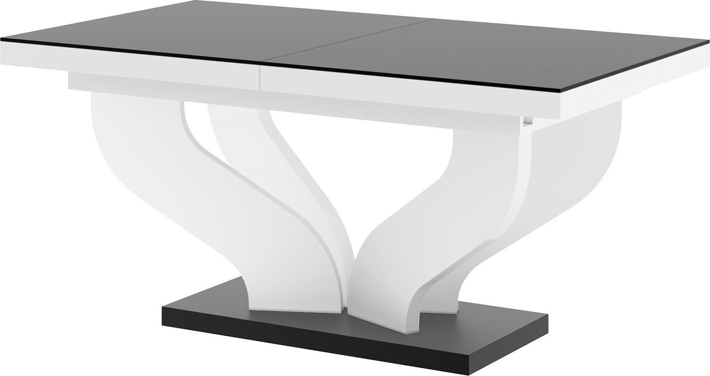 Elior Czarno-biały prostokątny duży stół do jadalni - Tutto 3X