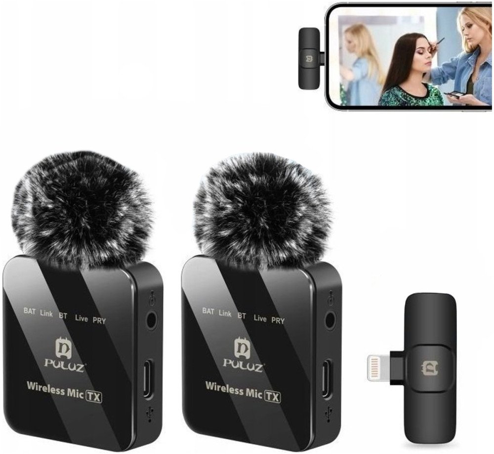 Mikrofon bezprzewodowy do iPhone 14/13/12/11 Puluz, czarny