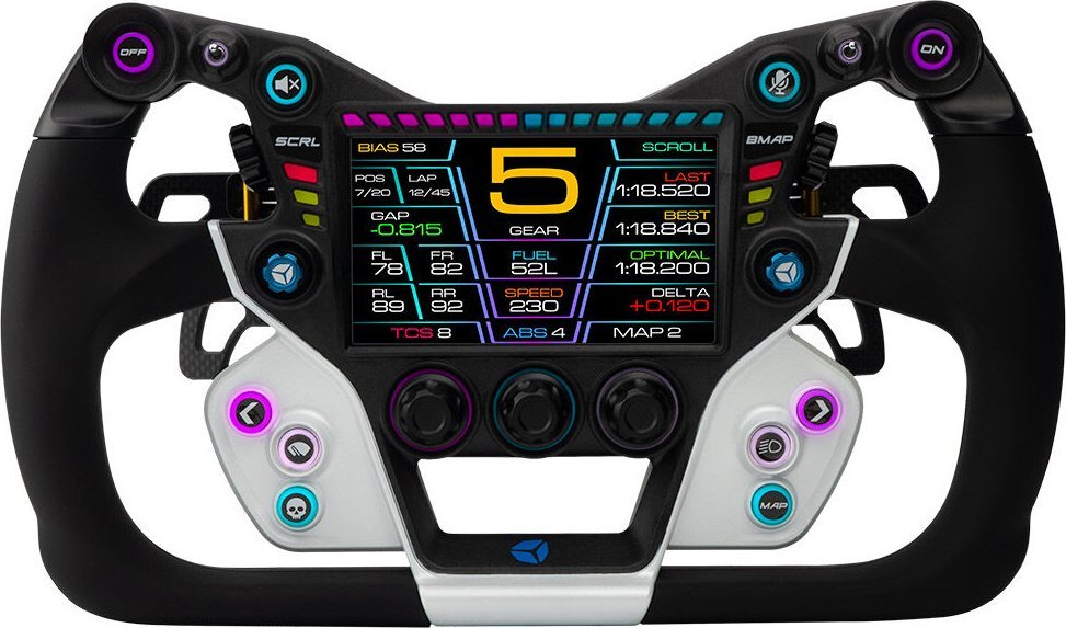 Kierownica Cube Controls GTX2 biało-niebieska (GTX2-WHI320BLU)