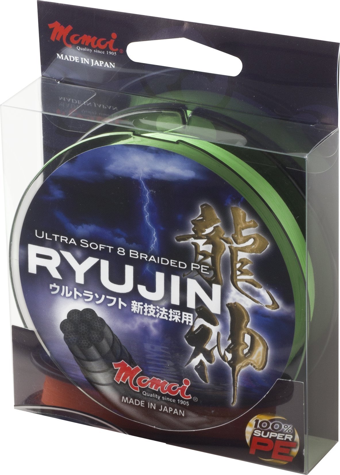MOMOI Plecionka Ryujin 150m 0.10mm/9kg/20LB zielona fluo