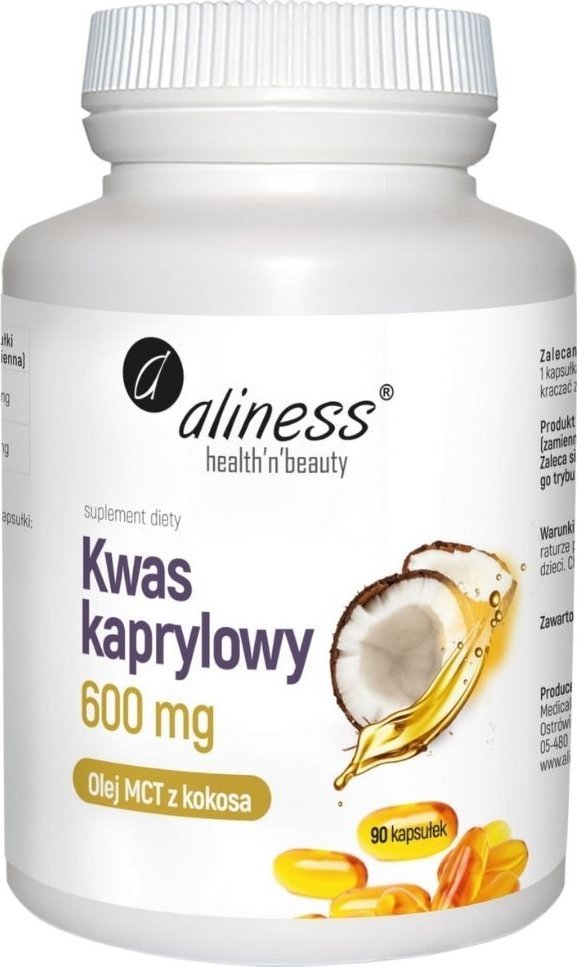 Aliness MedicaLine Aliness Kwas kaprylowy (60% C8) 600 mg - 90 kapsułek