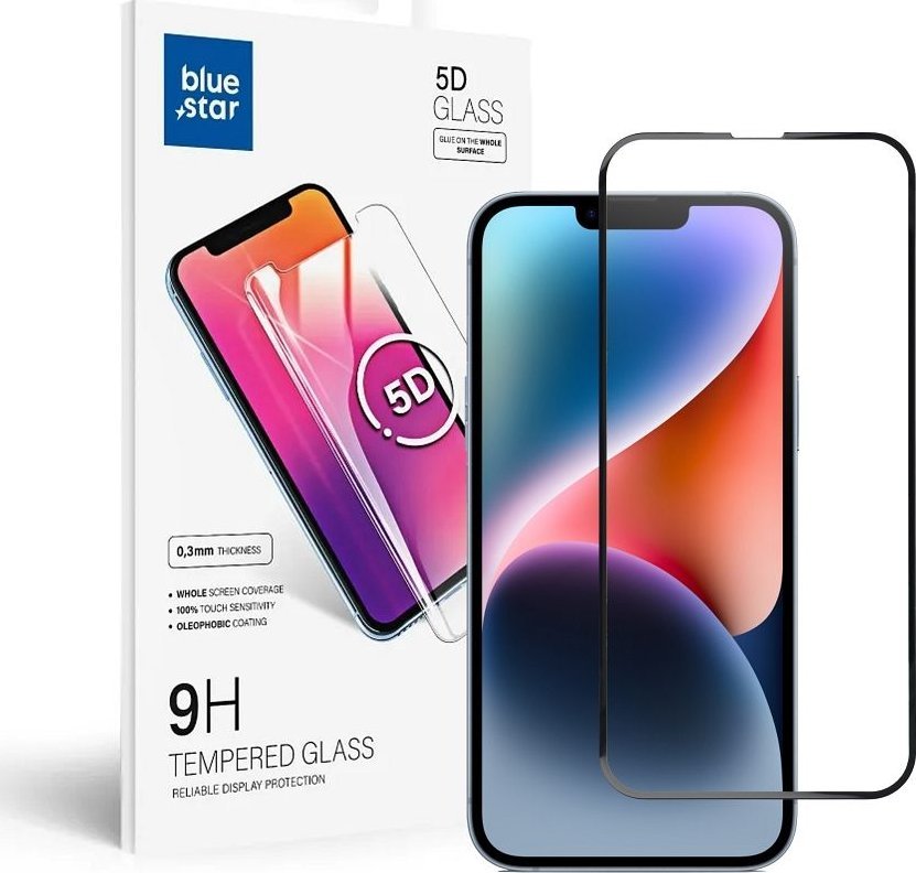 Blue Star Szkło hartowane Blue Star 5D - do iPhone 13 Pro Max/14 Plus (full glue) czarny