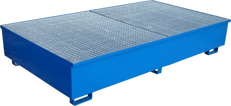 WiZ Stalowa wanna ociekowa z kratownicą na 2 kontenery IBC, wym. 1300 x 2300 x 430 mm