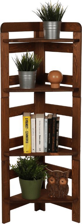 Wamar-Sosenka Regał Modułowy Narożnik 120,8x34,4x34,4cm 4 Półki BERDO Brązowy Olejowany Drewno sosnowe RR2_NZ2X035_0_R0_F1 / Wamar-Sosenka