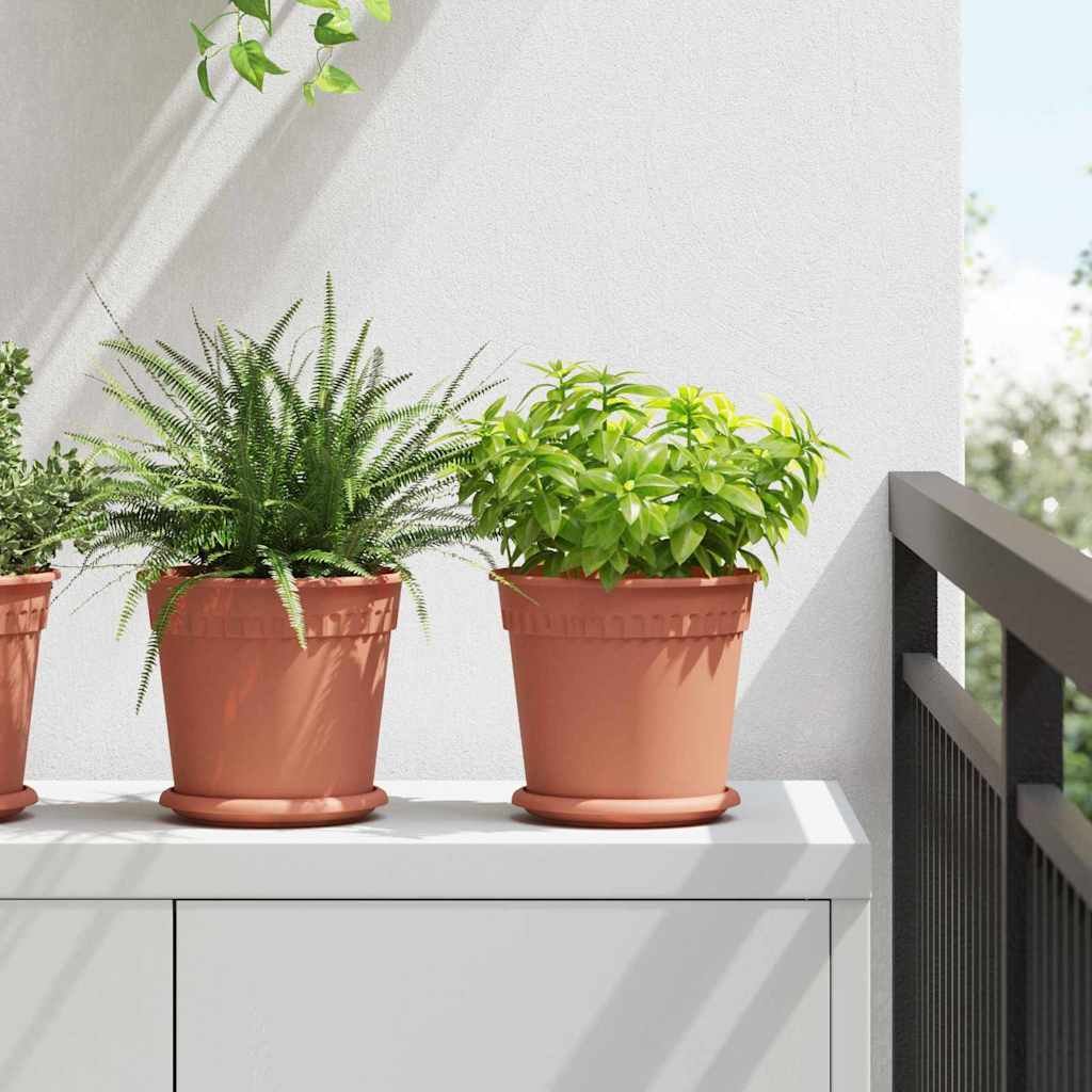 vidaXL Okrągła doniczka na kwiaty 6 pcs Czerwony ceglasty 19 x 16 cm