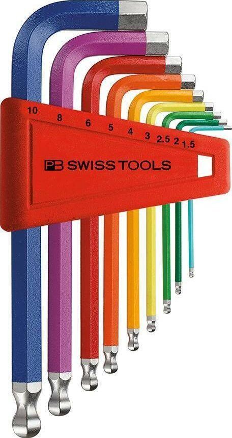 PB Swiss Tools Zestaw kluczy trzpieniowych sześciokątnych z końcówką kulistą, rainbow PB Swiss Tools