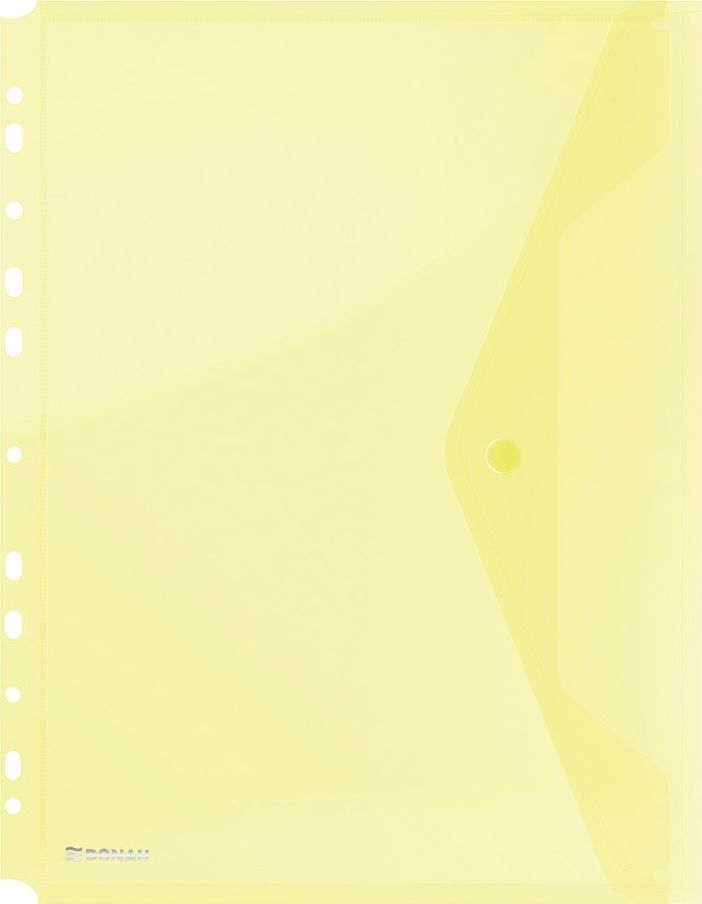 Donau Teczka kopertowa DONAU zatrzask, PP, A4, 200mikr., z europerforacją, żółta