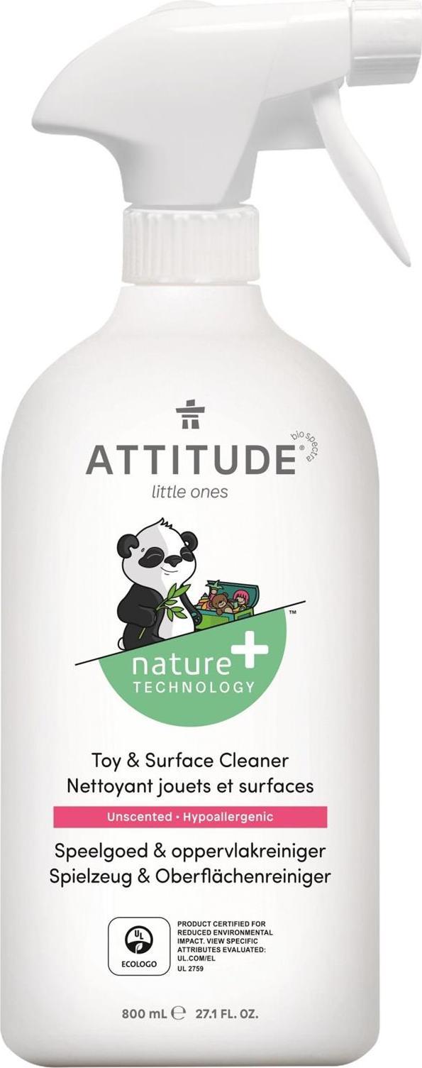 Attitude Attitude, Płyn do mycia zabawek i powierzchni w pokoju dziecka Bezzapachowy (fragrance free), 800 ml