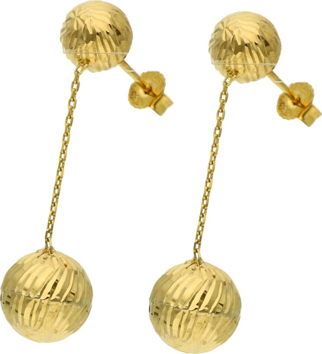 Rosanto Złote wiszące kolczyki kule na sztyft 333 8k
