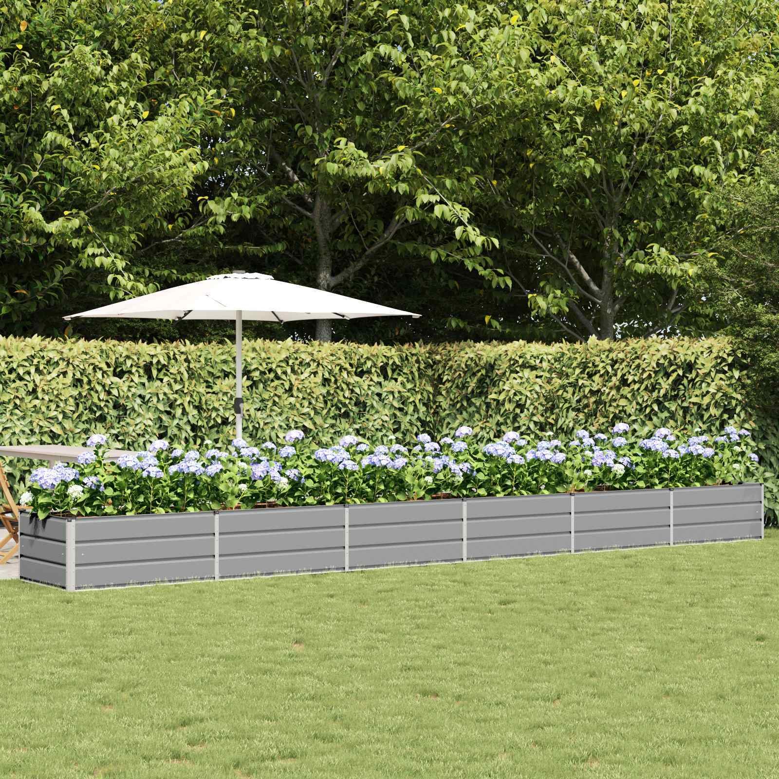 vidaXL Donica Jasnoszary 600 x 80 x 45 cm Stal