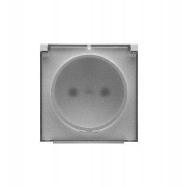 Kontakt-Simon Simon Pokrywa gniazda wtyczkowego pojedynczego z klapką transparentą do: SGZ1CM, SGZ1M Jasnoszary mat TGZ1BUZP/114A