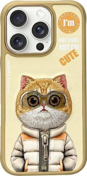 Nimmy iPhone 16 Pro 6.3" case khaki Cool&Cute 2.0 Cat
