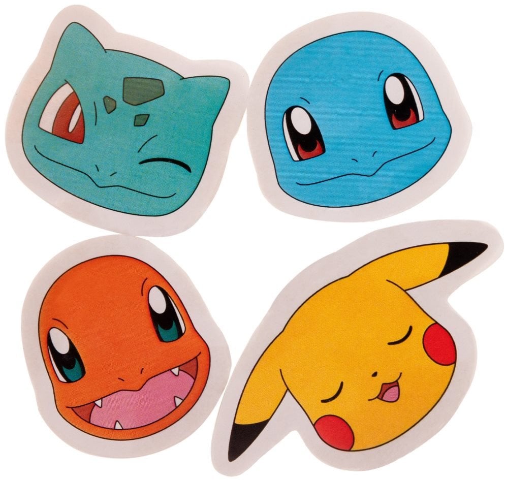 POKÉMON 4-pack erasers - 4 shaped erasers, packed in acetate box with eurohole (size of box 5.2 x 16 cm)
