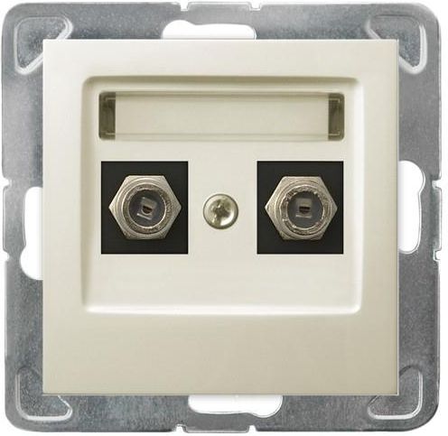 Ospel Gniazdo antenowe Impresja typu F podwójne ecru (GPA-2YF/m/27)