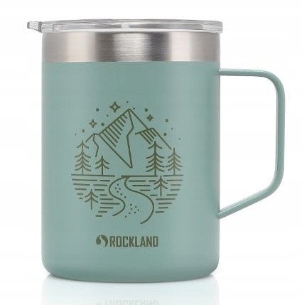 Rockland Kubek termiczny Camp Mug 0,35 L – stal nierdzewna, próżniowy, z pokrywką Tritan, zielony