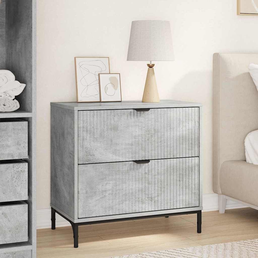 vidaXL Stolik nocny z szufladą Betonowy szary 63.5 x 36 x 61 cm