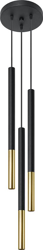 Lampa wisząca Lumes Czarno-złota potrójna lampa wisząca regulowana - EX721-Mozaix