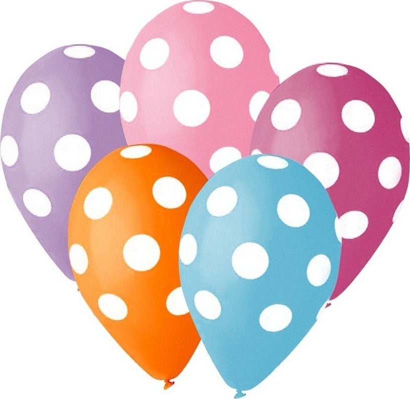 GoDan Balony groszki grochy 12" 5szt Godan