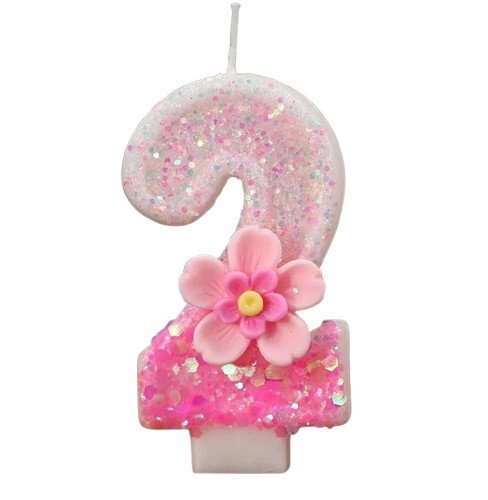 Świeczka Urodzinowa Na Tort / KWIATUSZEK / Świeczki na Urodziny / CYFRA 2