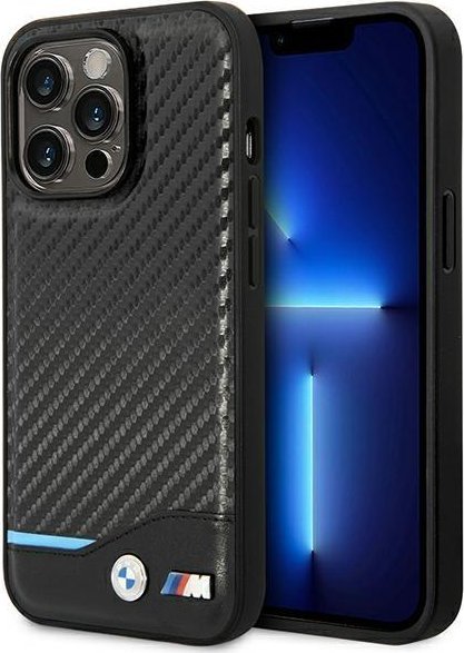 BMW Etui BMW BMHCP14L22NBCK iPhone 14 Pro 6,1" czarny/black Leather Carbon