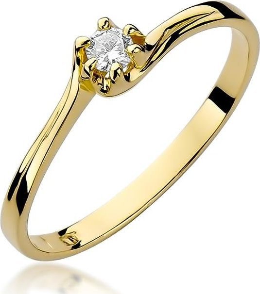 Best Diamonds złoty pierścionek z brylantem 0.10ct 8