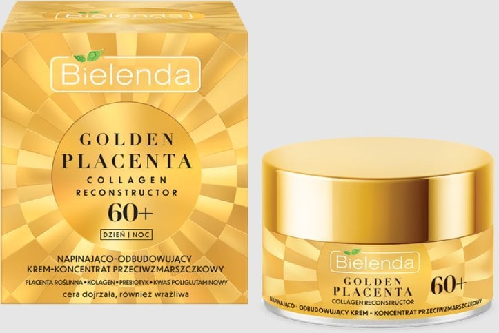 Bielenda Golden Placenta 60+ Napinająco - Odbudowujący Krem-koncentrat przeciwzmarszczkowy na dzień i noc 50ml