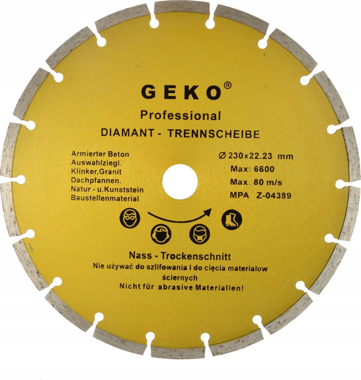 Geko Tarcza diam.230mm segment.GEKO PROFI(25)