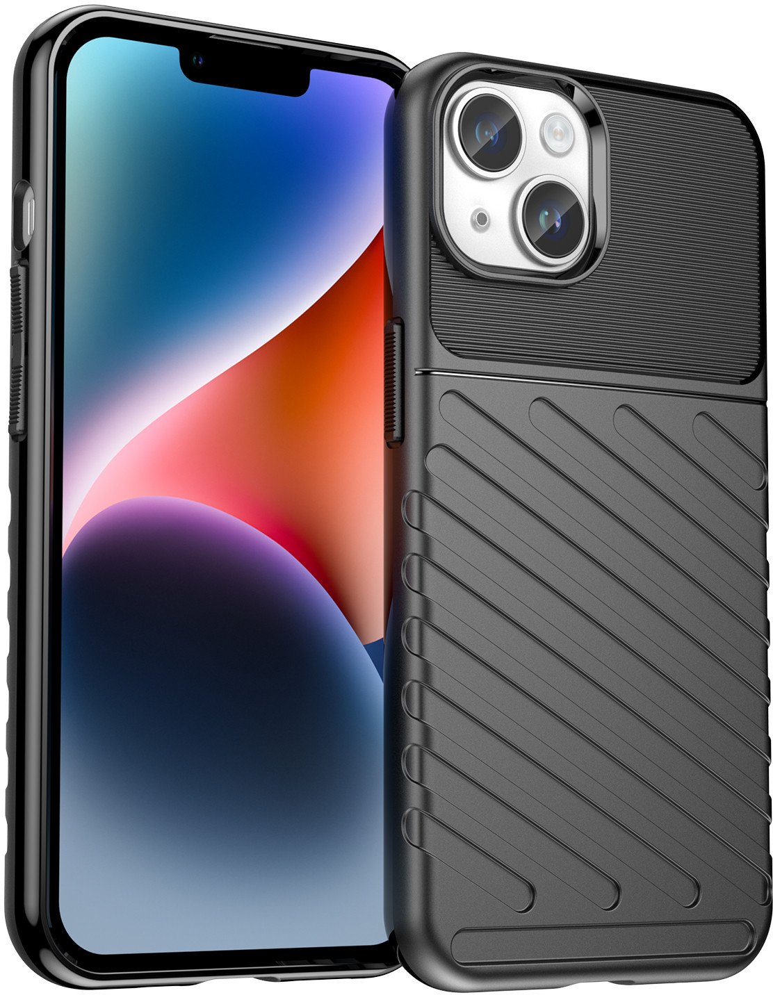 Pancerny pokrowiec etui na iPhone 14 Plus Thunder Case - czarny Pancerny pokrowiec etui na iPhone 14 Plus Thunder Case - czarny