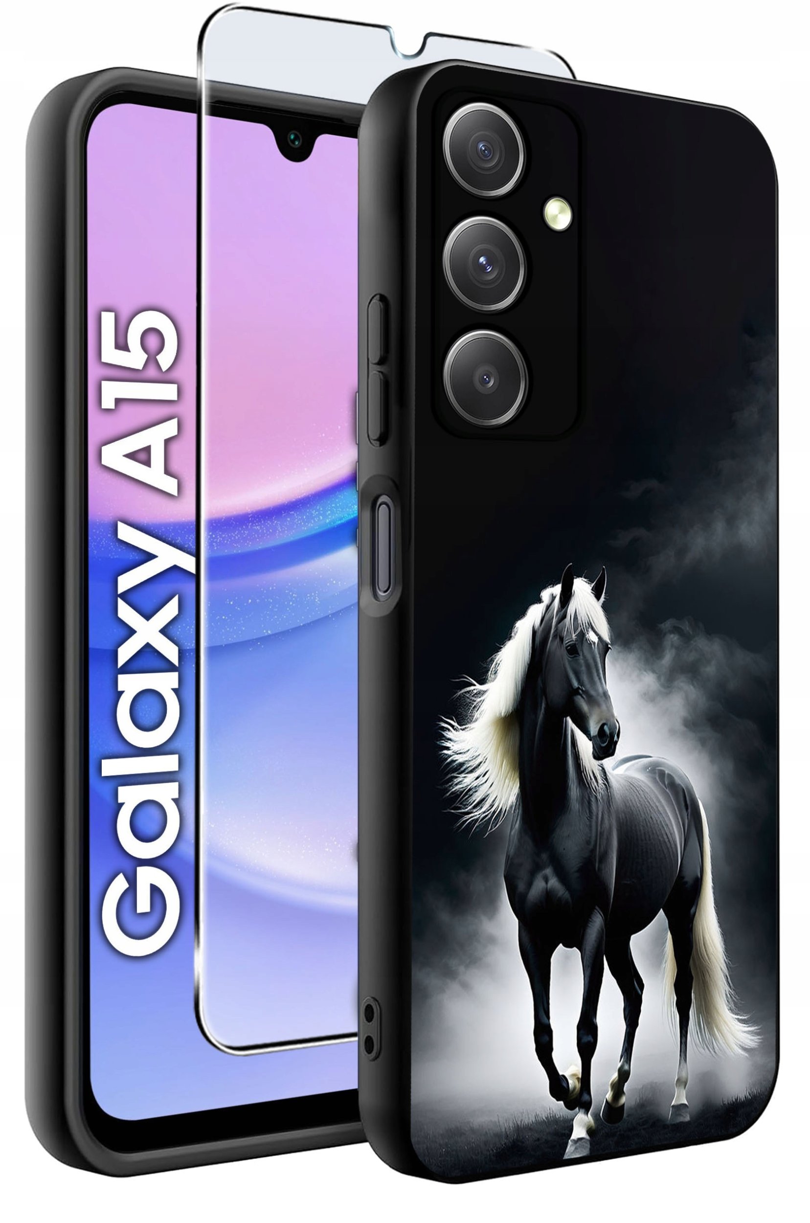 ETUI do Samsung A15 4G | 15 5G WZORY | SILIKONOWE MATT CASE + SZKŁO 9H