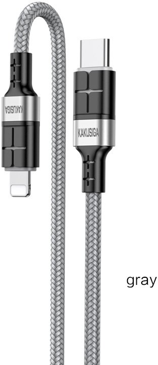Kabel USB Kaku Kabel USB Kakusiga KSC-696 Typ-C/Typ-C 1.2m PD60W szary standard